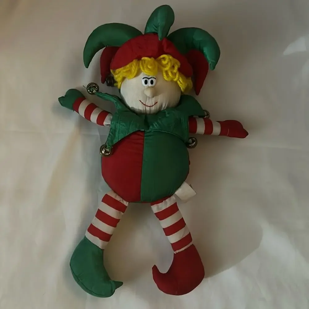 VTG TL Toys Stuffed Plush Christmas Jester Clown Elf 1993 Vintage Christmas